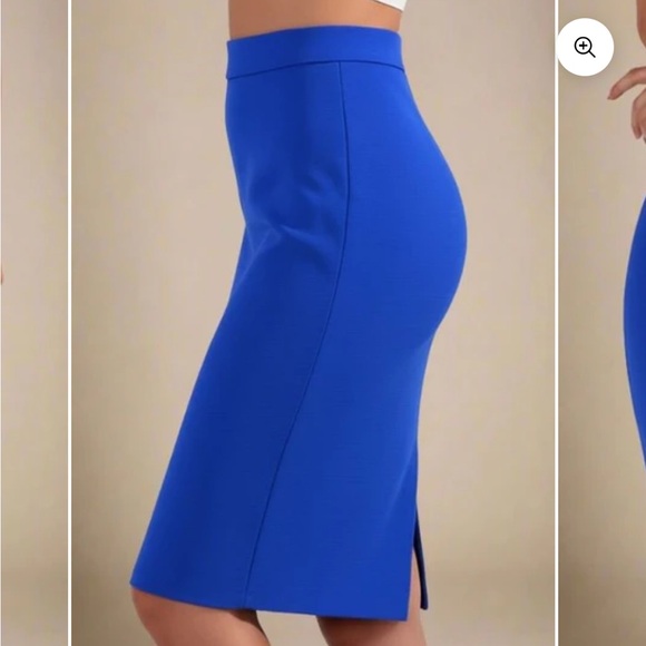 Amanda & Chelsea Vibrant Blue Pencil Skirt - Picture 4 of 9